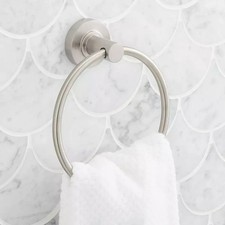 Signature Hardware Lexia Round Closed Towel Ring Brushed Nickel SHLETRZBN