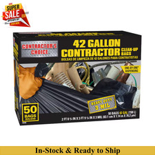 Contractor's Choice 50-Count 42-Gallon Outdoor Clean Up Construction Trash Bags