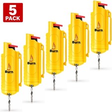 5 Pack Burn Pepper Spray 1/2oz Self Defense Keychain Police Strength OC Yellow