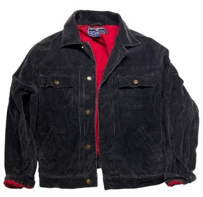 Vintage 90s Polo Sport Ralph Lauren Type 2 Buckle Back Corduroy Trucker Jacket L