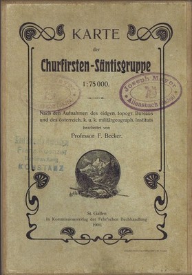 Karte der Churfirsten Säntisgruppe 1904 Schweizer Alpen Topographie Walensee