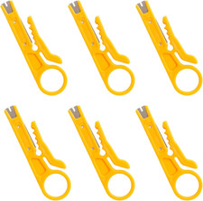 6Pcs Mini Wire Stripper, Mini Punch Down Tool, Yellow