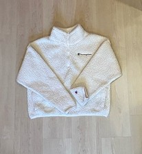 Champion Womens Sherpa Fleece Quarter Zip Pullover Cream W9247 Size Medium