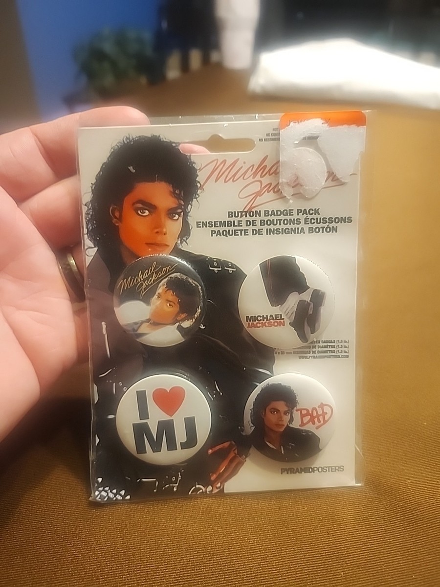 Vintage Michael Jackson Bad Button Badge Pack 4 Sealed New