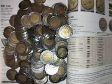 Monete 500 Lire Repubblica Italiana lotto 1 kg 500 Lire bimetalliche Paciotti NC