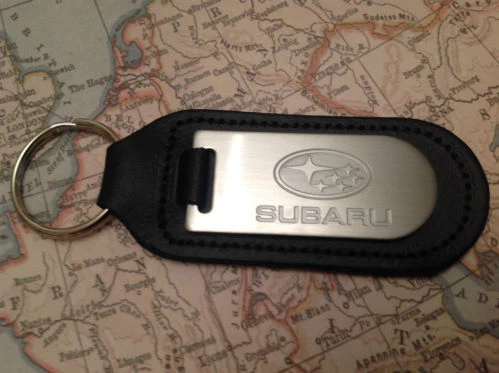 Subaru Key Ring Blind Etched On Leather Impreza Legacy Xv Forester Outback Brz