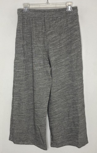 Sen Collection Adyna Gray Terry Knit Wide Leg Drawstring Crop Pants Sz M $140 - Picture 7 of 7