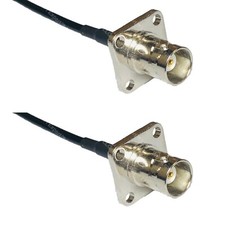 RG174 BNC Flange Female to BNC Flange Female Coax RF Cable USA-Ship Lot