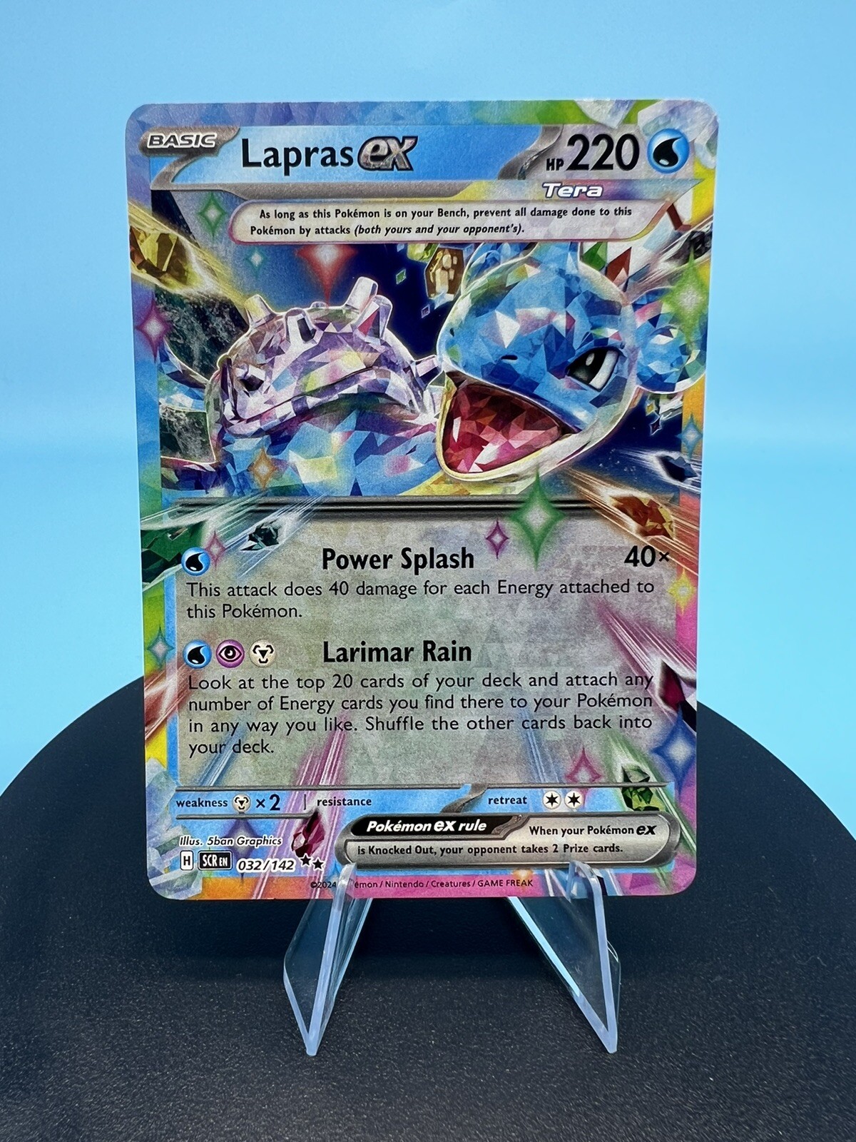 Lapras ex Tera 032/142 Double Rare Pokemon Stellar Crown NM