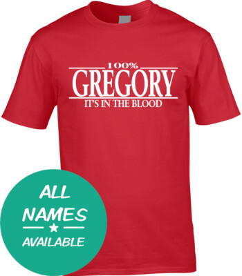 Nachname Herren T-Shirt 100% alle beliebig Geschenk Name Familie Geburtstag Wiedersehen individuell
