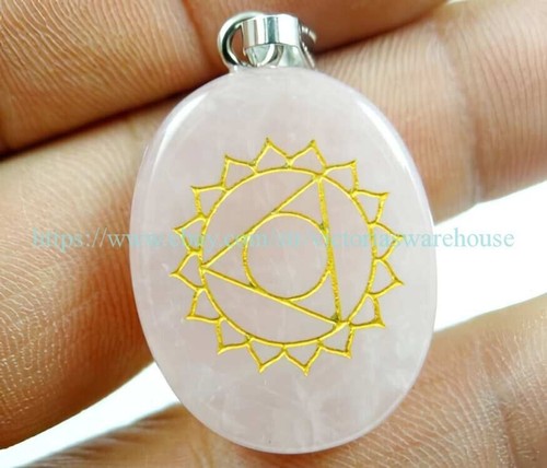 10pcs necklaces oval quartz crystal gemstone reiki chakra jewelry leather cord - Picture 7 of 9