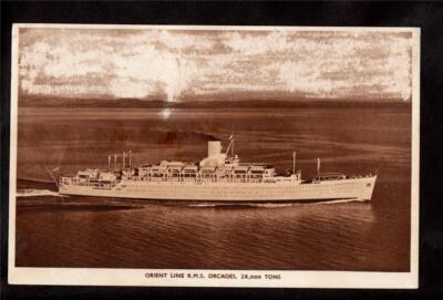 1951 Orient Line RMS Orcades ship advertising postcard