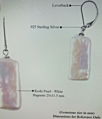 Keshi Pearl – White Earrings In Sterling Silver 7.34 G Product Weight - Picture 5 of 5