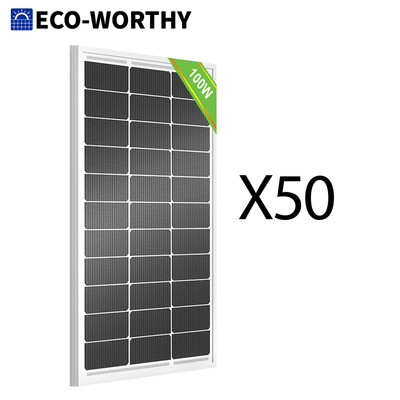 ECO-WORTHY 50pcs 100W Watt Solar Panel Monocrystalline 12BB Cell for RV $0.40/w