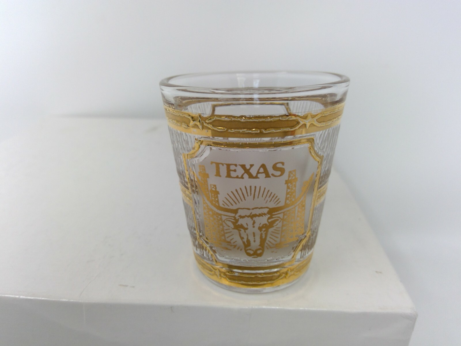 Culver Souvenir Texas Shot Glass Gold Longhorn eBay