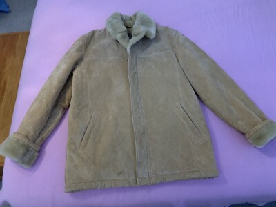 Robert Comstock Expedition Suede Lthr Heavy Duty Cold Weather Lined Coat XL EUC