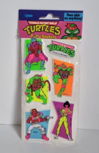 1 X Nastoletnie Mutant Ninja Turtles Puffy Naklejki Pakiet Nieotwarte Zapieczętowane | Vintage  - Zdjęcie 1 z 2