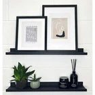 Floating Black Wall Shelves set of 2 70cm Wall Hanging  Home Decor Picture shelf