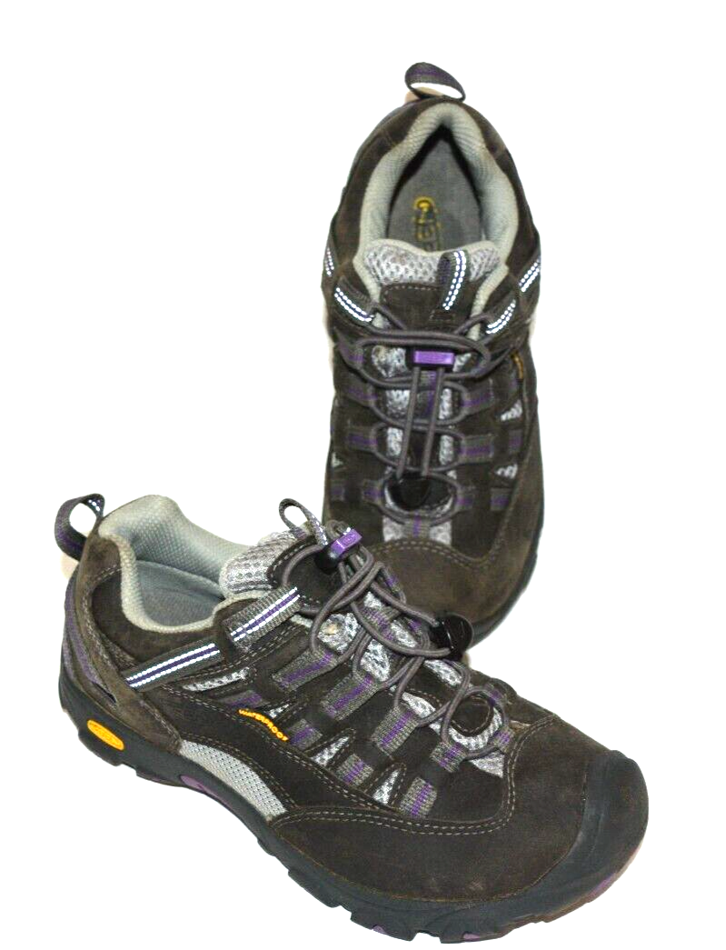 KEEN SCARPE DA TREKKING IMPERMEABILI IN PELLE MARRONE ACUTE RAGAZZE TAGLIA 4 *EUC*