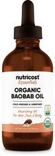 Nutricost Organic Baobab Oil, 4 FL OZ, Nourishing Oil For Hair, Face,  Body