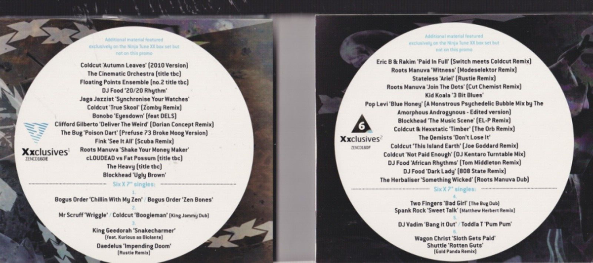 ninja tune x limited edition 4x cd promo coldcut dj flood Eric b 