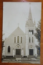 Catholic Church, Woodsville NH real photo postcard rppc