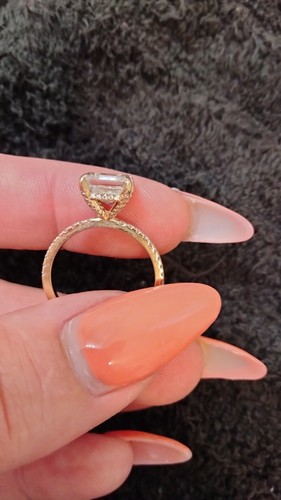 10K yellow gold moissanite women's wedding ring set - Picture 8 of 9