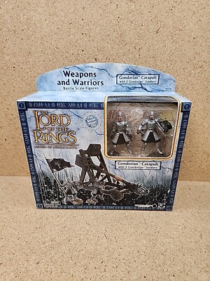 Lord of the Rings Gondorian Catapult w/ 2 Soldiers Set 2003 Play Along New Open