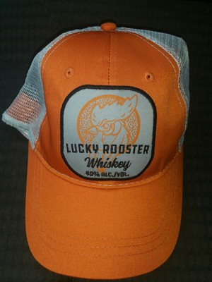 lucky rooster whiskey trucker hat