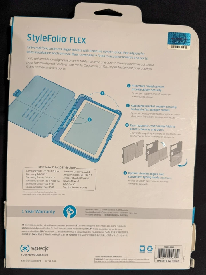 Speck StyleFolio Flex Universal Cover for 9"-10.5" Tablet - Black - Image 2 of 2