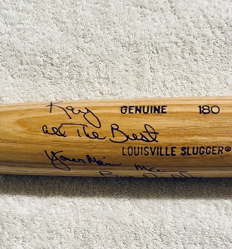 Cecil Fielder, Autographed, Signed & Inscribed Baseball Bat to Ray Lewis, HOFer