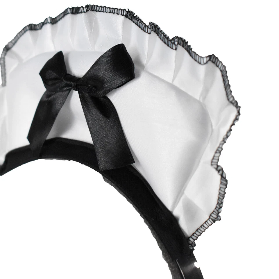 Sexy Victorian Burlesque White Colonial French Maid Headband Costume Accessory - Image 3 of 4