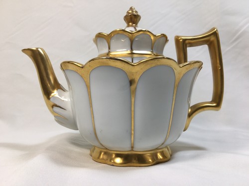 Le Tallec Paris, France 'Empire Style' Footed 3-Piece TEA SET with Heavy Gold - Picture 6 of 11
