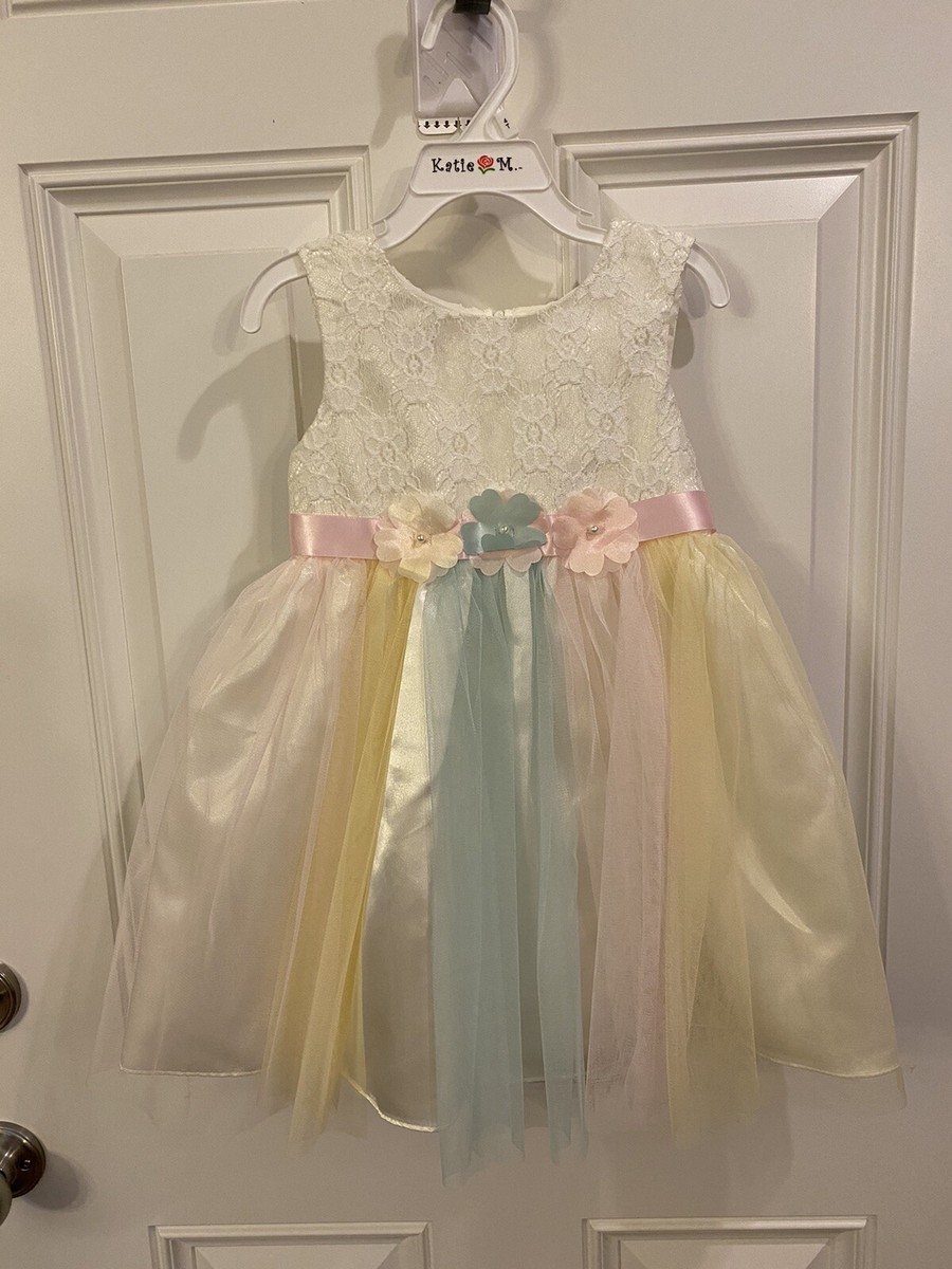 Flower Girl Tutu Dress Rainbow Princess Girls birthday party Dresses Ombre  2 3 4 | eBay