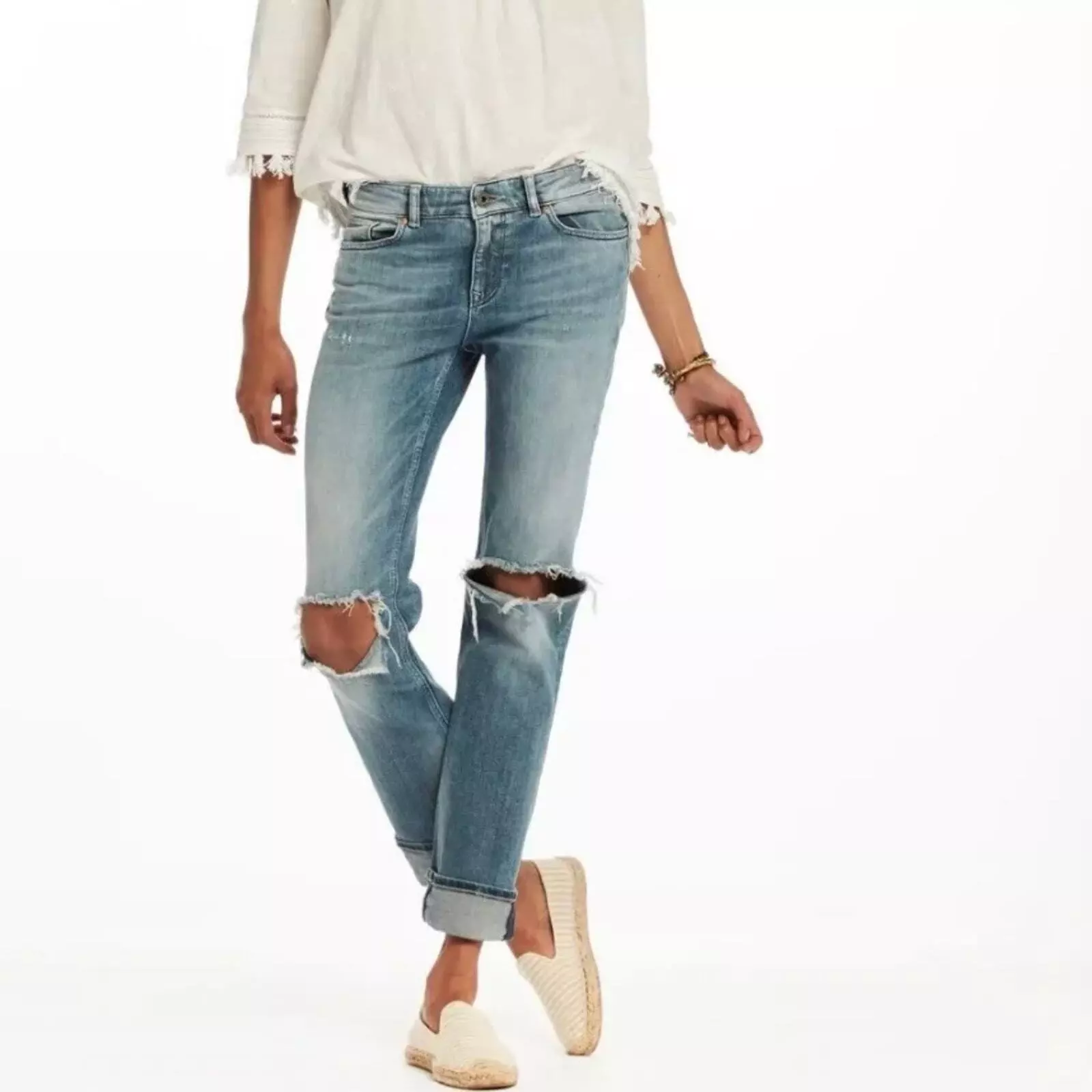 Jean femme Scotch & Soda Supreme slim droit vieilli denim taille 26 neuf avec étiquette
