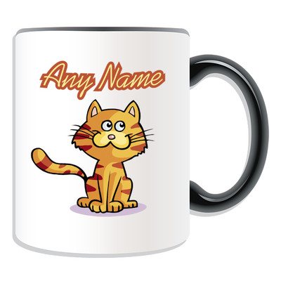 Personalisiertes Geschenk Tabby Katzenbecher Geldbox Tasse Tierdesign Thema Kitty Miaow