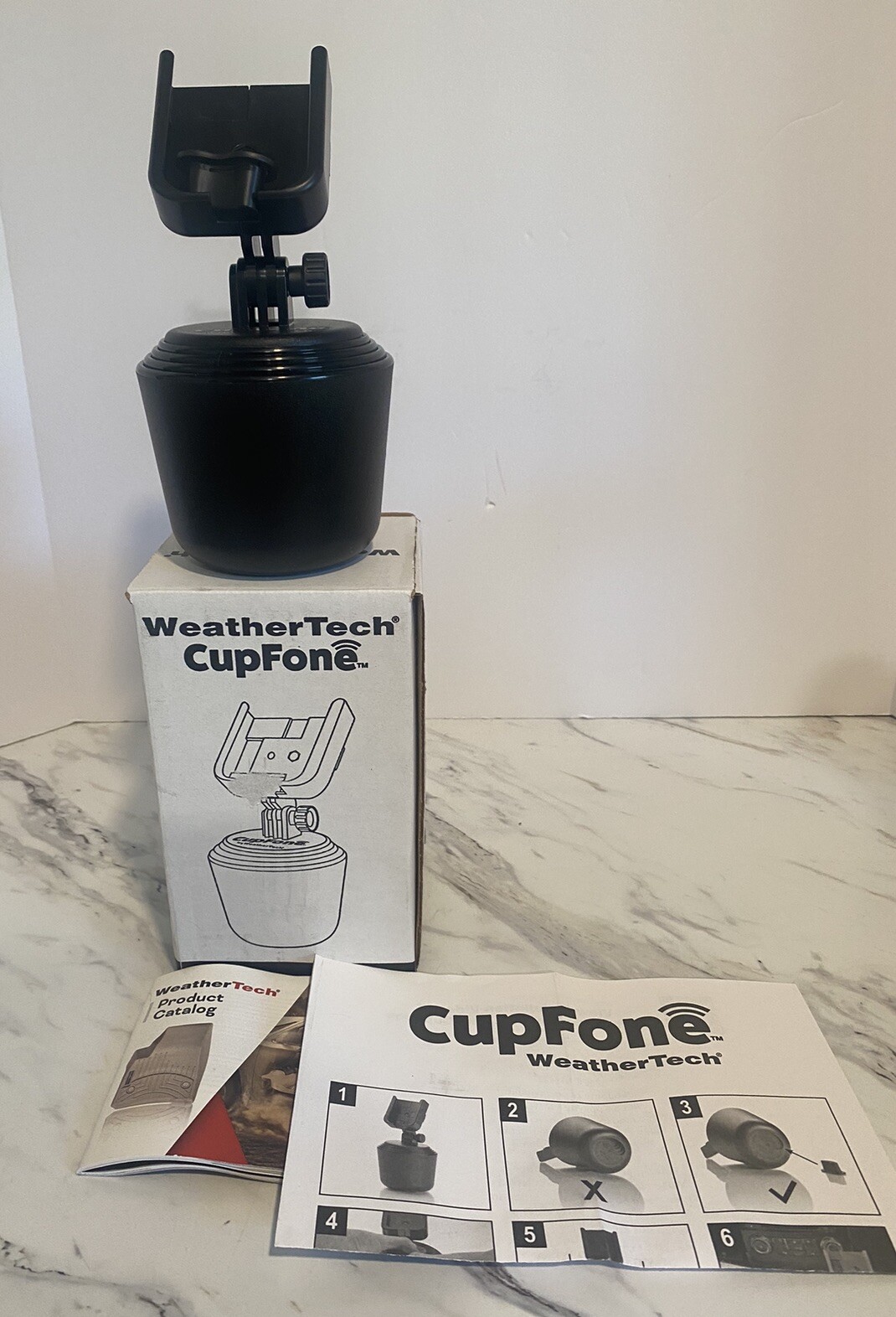 WeatherTech CupFone Universal Adjustable Cup Holder Car Phone Mount Black