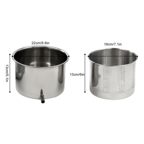 Prensa de marco de fruta de acero inoxidable 6L jugo de queso elaboración de vino cerveza casera EE. UU. - Imagen 6 de 14