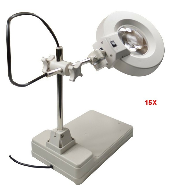 15X Benchtop Magnifier Lamp Light 110V for Reading Working Crafts
