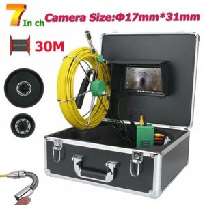 30M 98FT IP68 Waterproof Drain Pipe Sewer Inspection Camera 7/" LCD 1000 TVL Cam