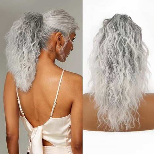 18Inch Wavy Curly Hair Claw Clip Ponytail Clip In Drawstring Ponytail Extension - Picture 11 of 30