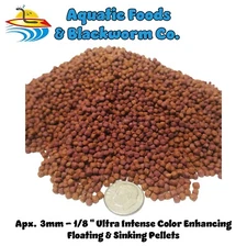 Ultra Intense Color Enhancing Floating & Sinking Pellets for ALL FISH. Apx 3 mm