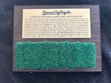Kansas City Royals Piece of World Series Turf from Kauffman Stadium Plaque