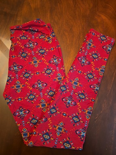 LULAROE Americana Leggings OS Red Stars on Blue