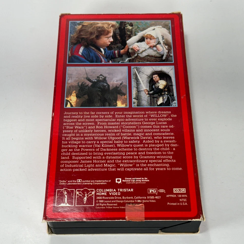 Willow VHS 1988 Rare George Lucas Val Kilmer Fantasy Science Fiction Movie Film - Image 3 of 4
