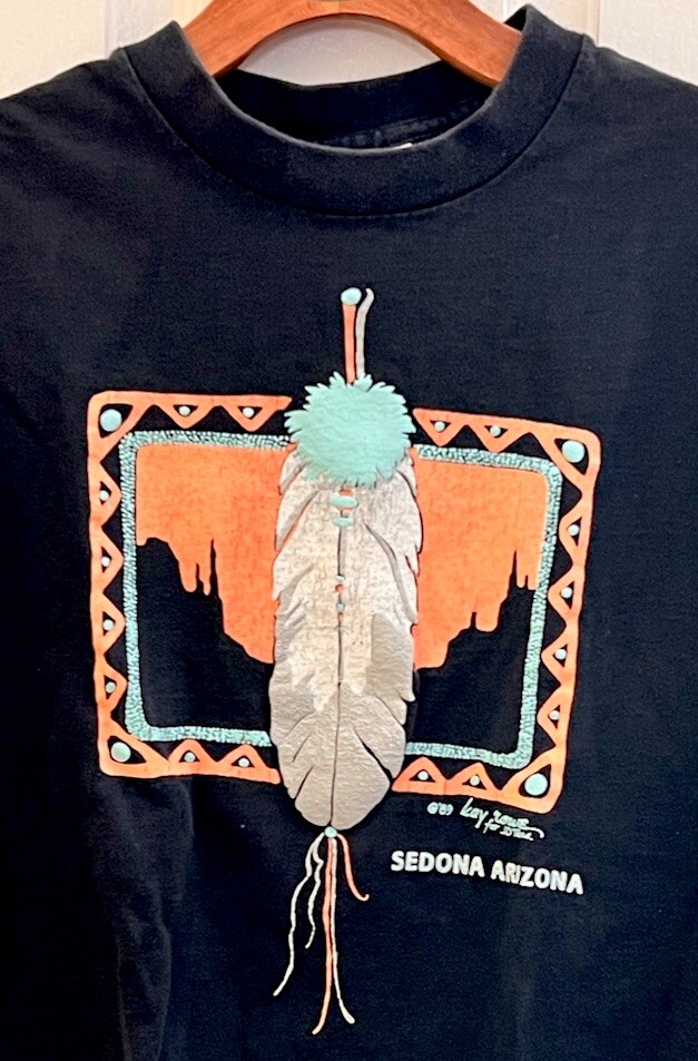 FILA T shirt nera vintage Sedona Arizona anni 90 taglia M Kay Rowe JD Tees