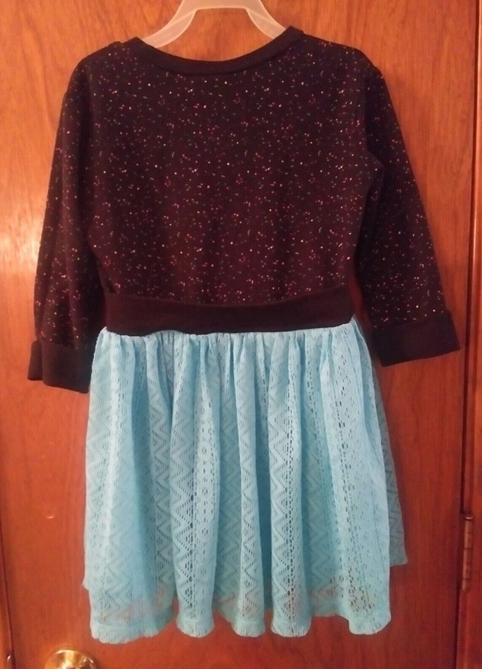 DC комиксов девочек правило платье размер 6/6 X черный и Aqua WW Бэтмен Супермен логотипы - Изображение 3 из 4