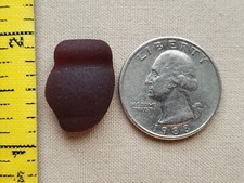 GENUINE BEACH SEA GLASS SURF TUMBLED RUBY RED NECK LIP ANTIQUE RARE PENDANT T01