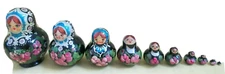 Original Russian Artistic Nesting Doll Set/Handmade Set-10/FREE SHIPPING IN US