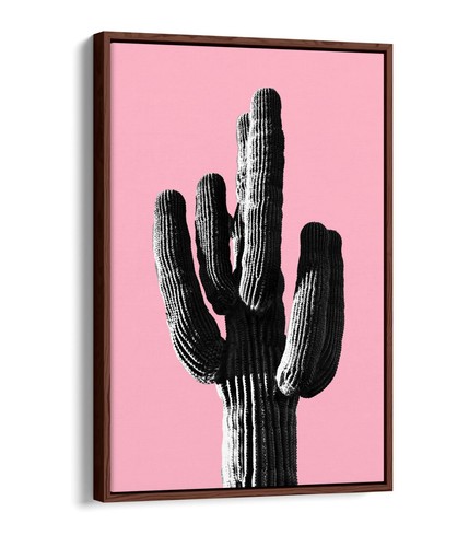 TRENDIGER S/W KAKTUS POP ART ROSA-SCHWEBEFFEKT LEINWANDBILD WANDBILDDRUCK - Bild 2 von 12